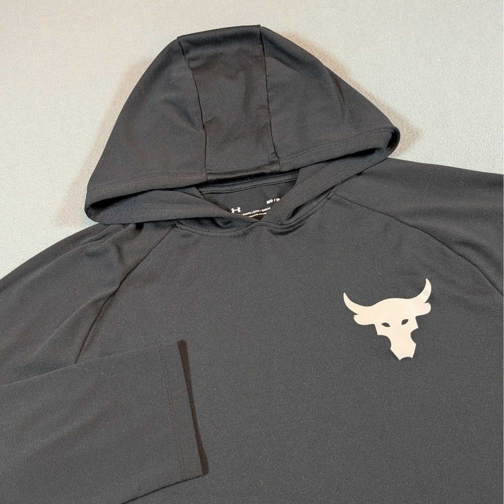 Under‎ Armour Project Rock HeatGear Performance Workout Hoodie Mens M Loose Fit